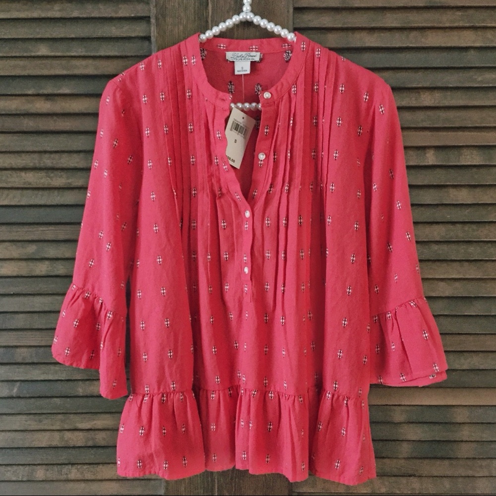 NEW Pintuck Pleat Peplum Top